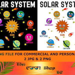 Solar System Png, Planets Png, Solar System Clipart, Planets Clipart, Earth Png, Astronaut Png, Space Png, Cut Files For Cricut, Silhouette.