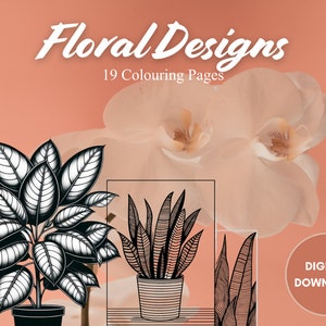 Illustrazioni floreali/Libro da colorare/Pagine da colorare stampabili