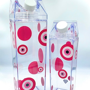 Motif Print Acrylic Tumbler | Milk Carton | Water Bottle | Evil Eye | Watermelon | Love Message