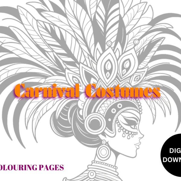 Carnival Costumes | Colouring Pages | Printable Colouring Book