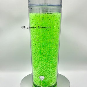 Light Green | Inverted Rhinestone Tumbler | 19oz. Double Walled Acrylic | Bling Tumbler
