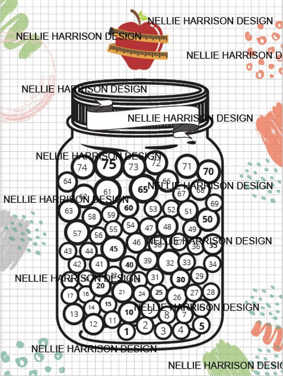 Weight loss reward chart Jar 75 lbs Etsy