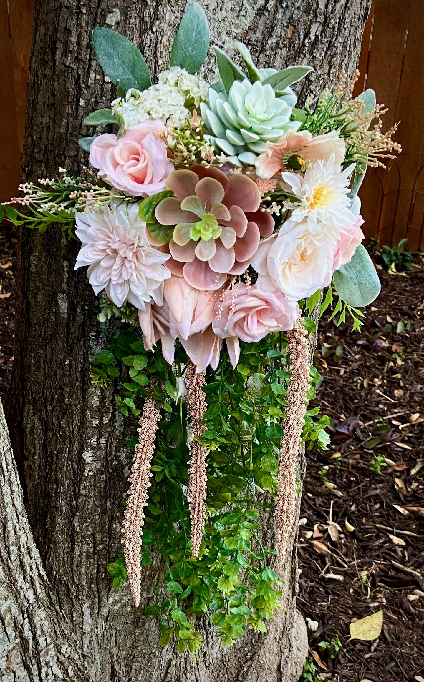 Blush Cascading Succulent Bouquet