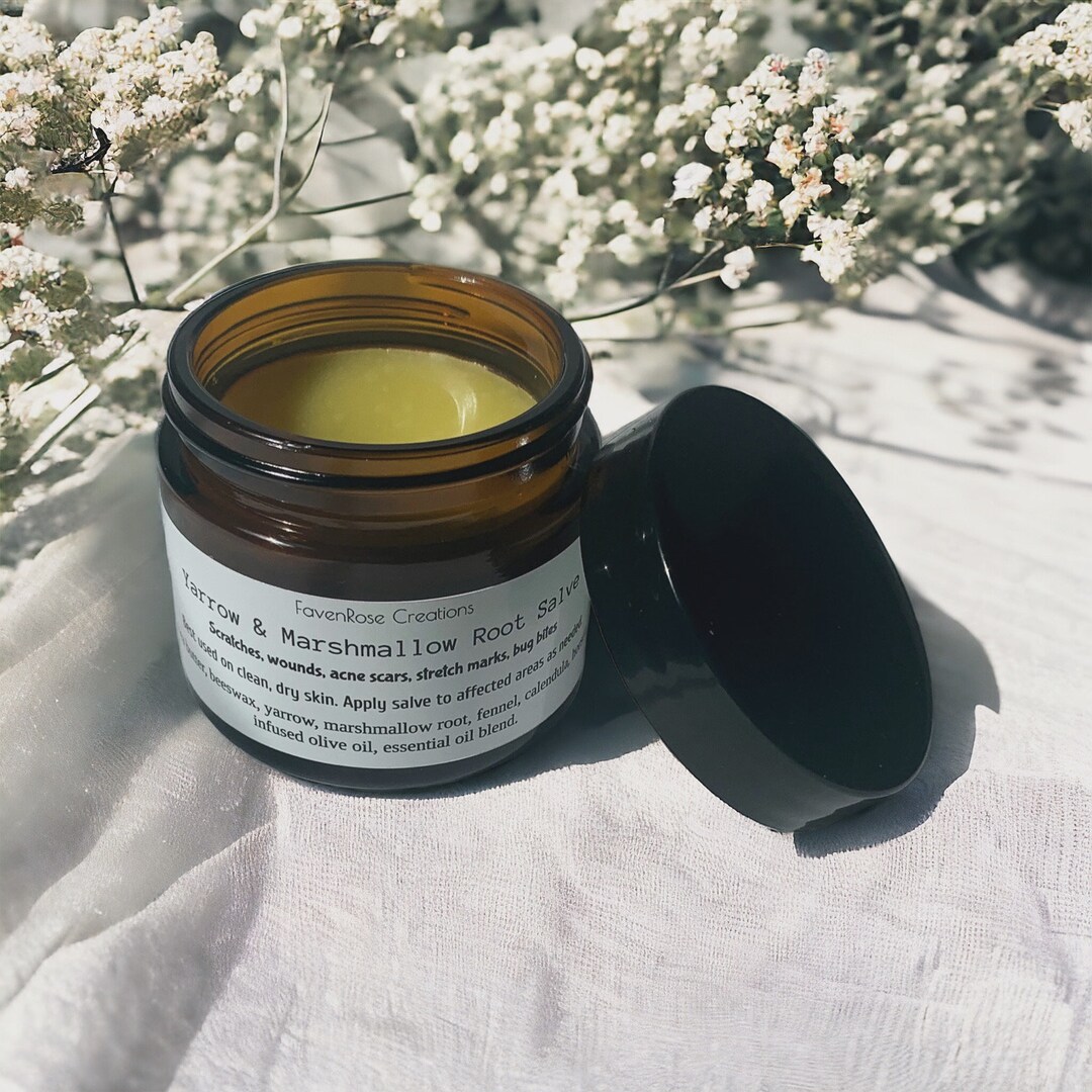 Yarrow & Marshmallow Root Salve Healing Balm Scratches, Wounds, Acne