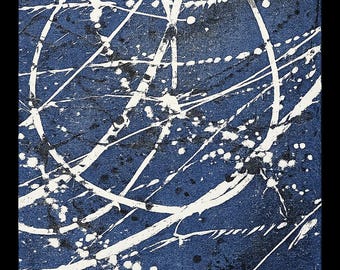 Original Abstract Painting Blue White Acrylic on Canvas 16x20 Modern Wall Art Minimalist Home Decor One of a Kind