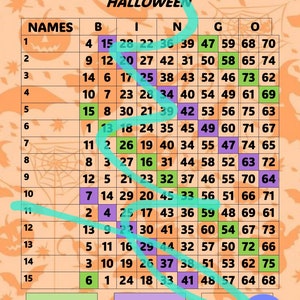 Double Action Halloween bingo