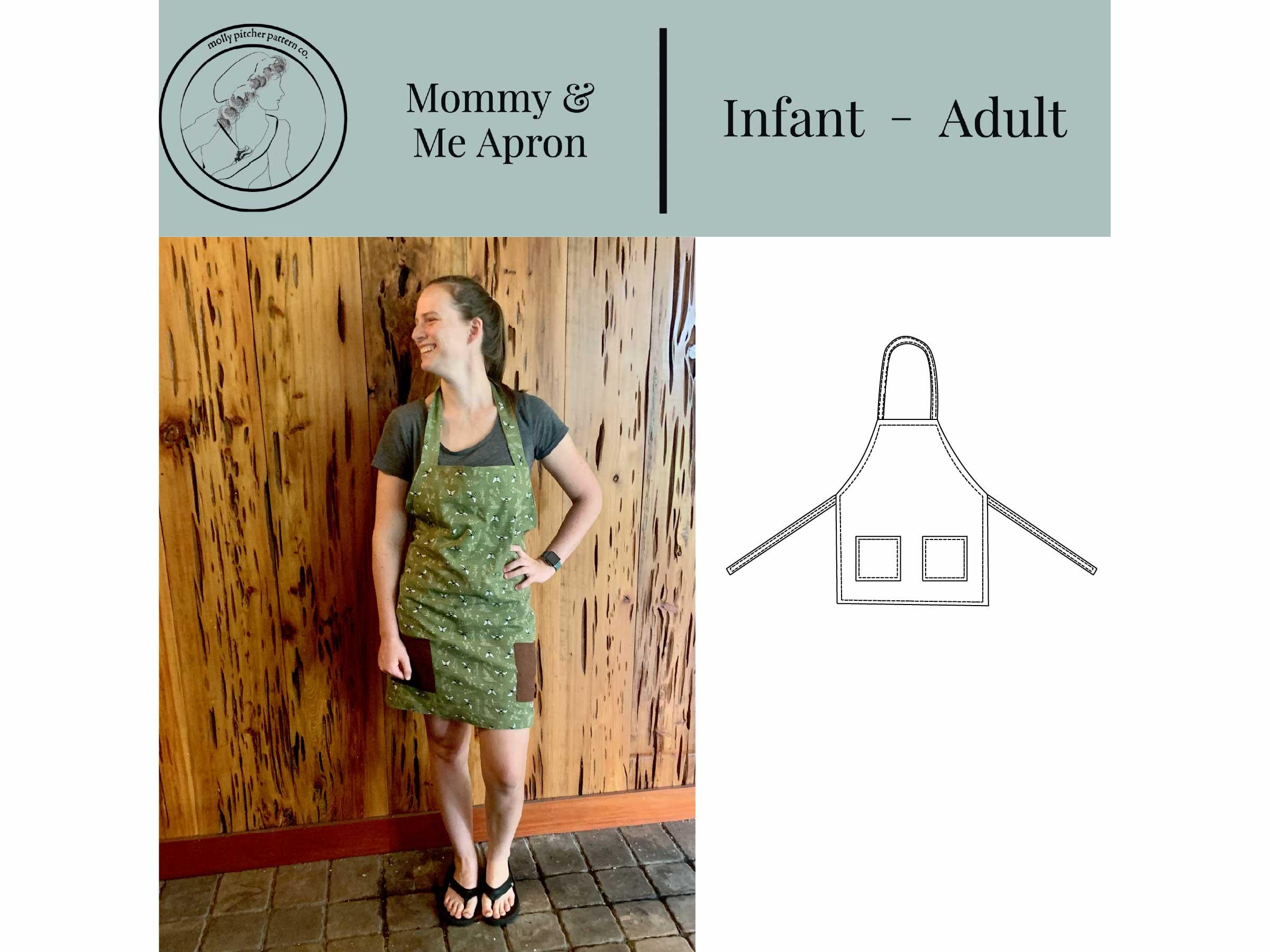 Mommy & Me Apron PDF pattern reversible apron