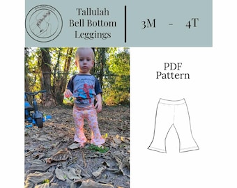 Tallulah bell bottom leggings pdf pattern toddler bell bottom leggings pattern baby bell bottom leggings pattern