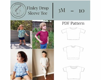 Finley drop sleeve unisex t-shirt PDF sewing pattern