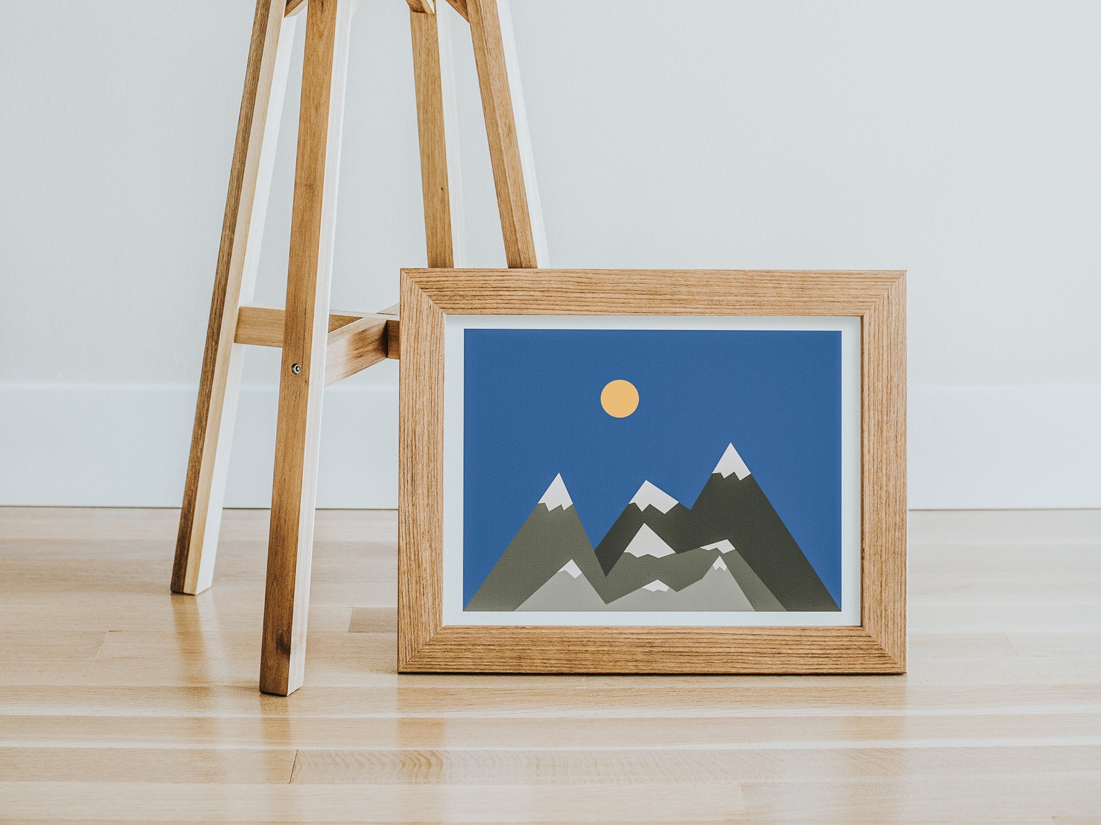 Abstract Blue Sky Gray Mountains Printable Wall Art | Etsy