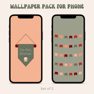 Funny Fall Banners Wallpaper Pack | Set of 2 Phone Wallpapers | Autumn Aesthetic
