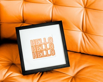 Cute Yellow Printable Wall Art | Cute Colorful Printables for Girls Apartment or Dorm | Yellow Ombré Hello Hello Hello Wall Art for Girls
