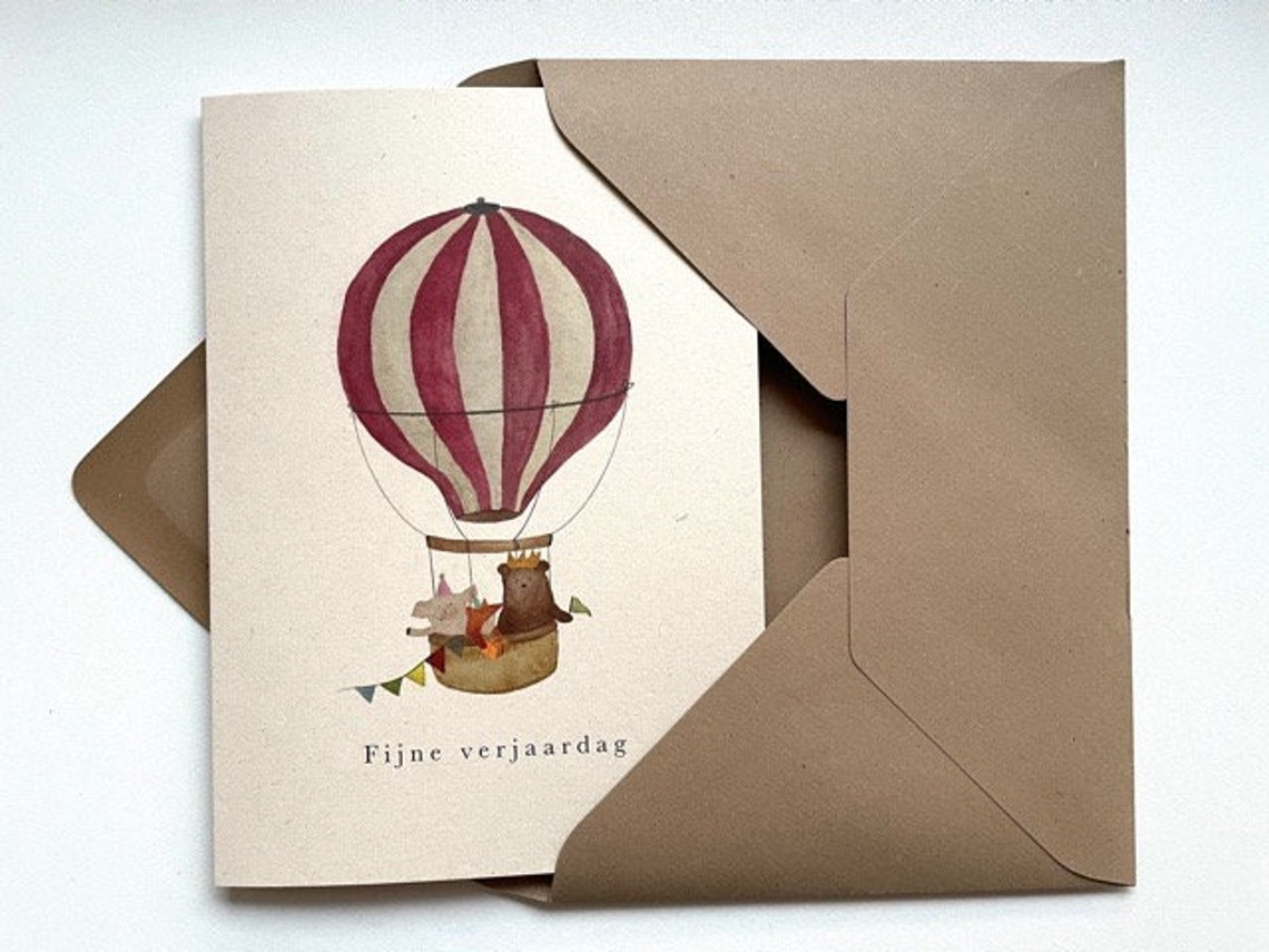 Greeting card hot air balloon incl. envelope A6 small or Etsy