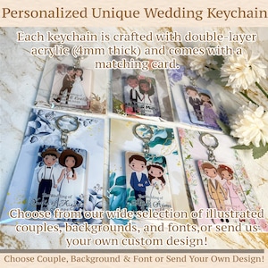 Conjunto de 75 chaveiros de casamento personalizados – lembrancinhas de acrílico personalizadas, lembranças para convidados, presentes para chá de panela, lembranças em massa com cartões de inserção