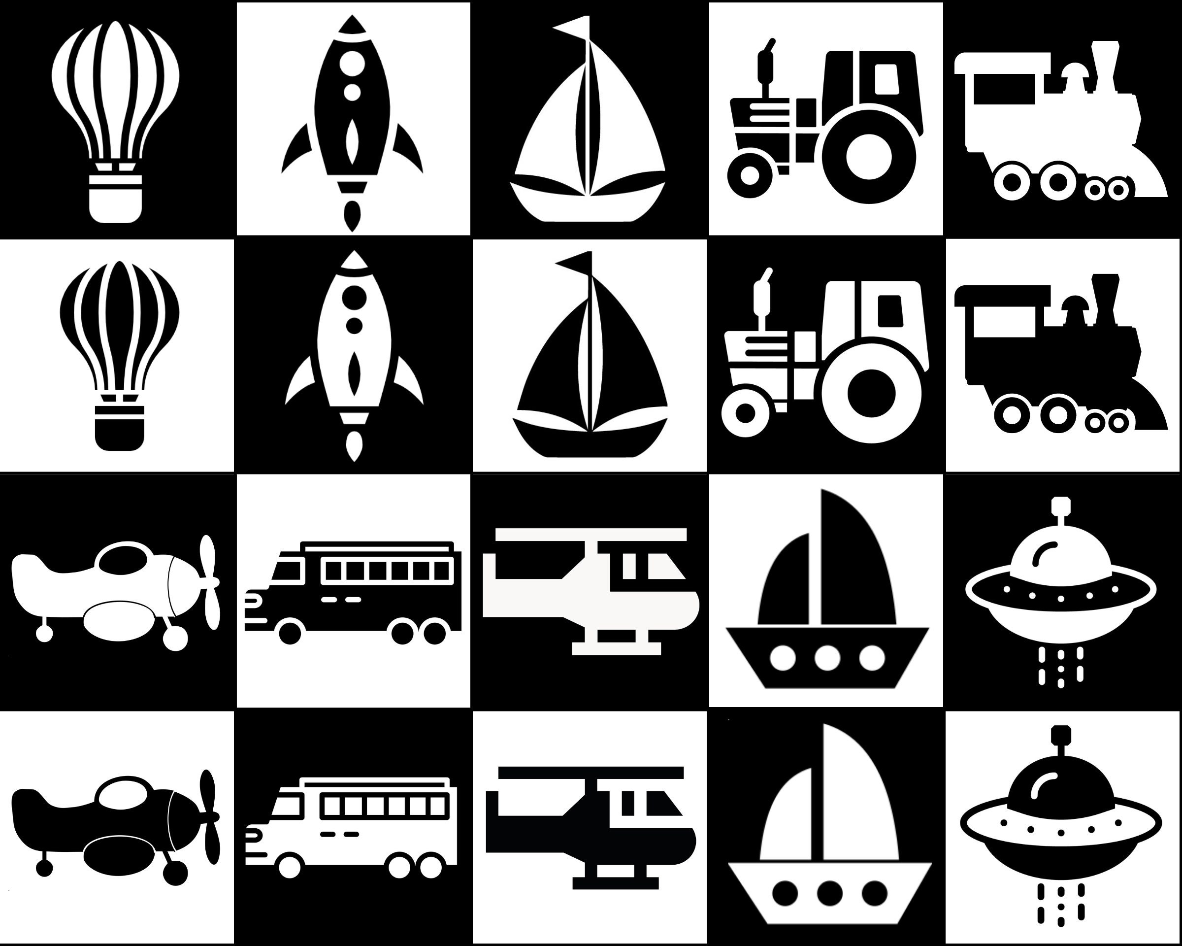 40 PRINTABLE High-Contrast Black-and-White Baby Sensory | Etsy
