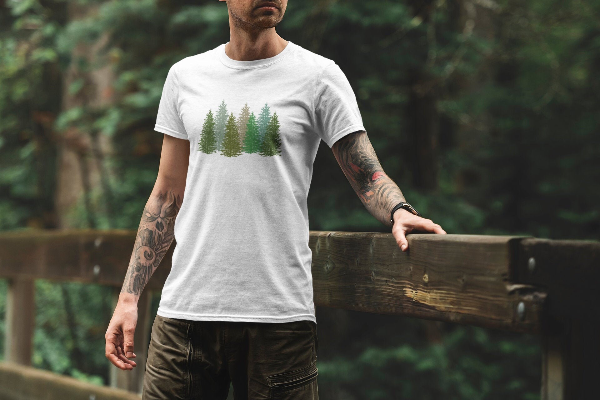 Trees Tshirt Pine Trees Tshirt Everygreen Trees Tshirt Etsy UK