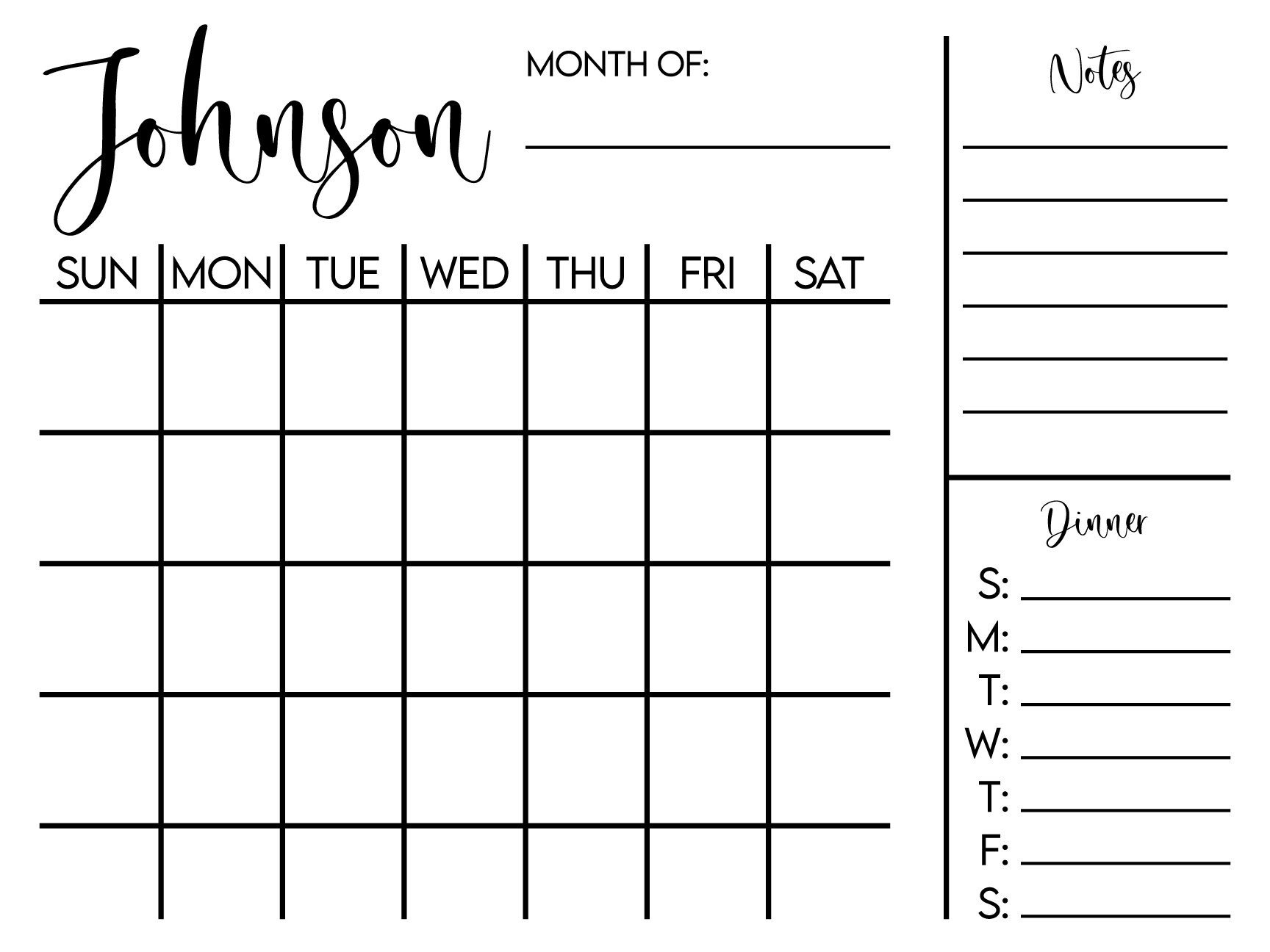 Custom Calendar Vinyl Cutout Etsy