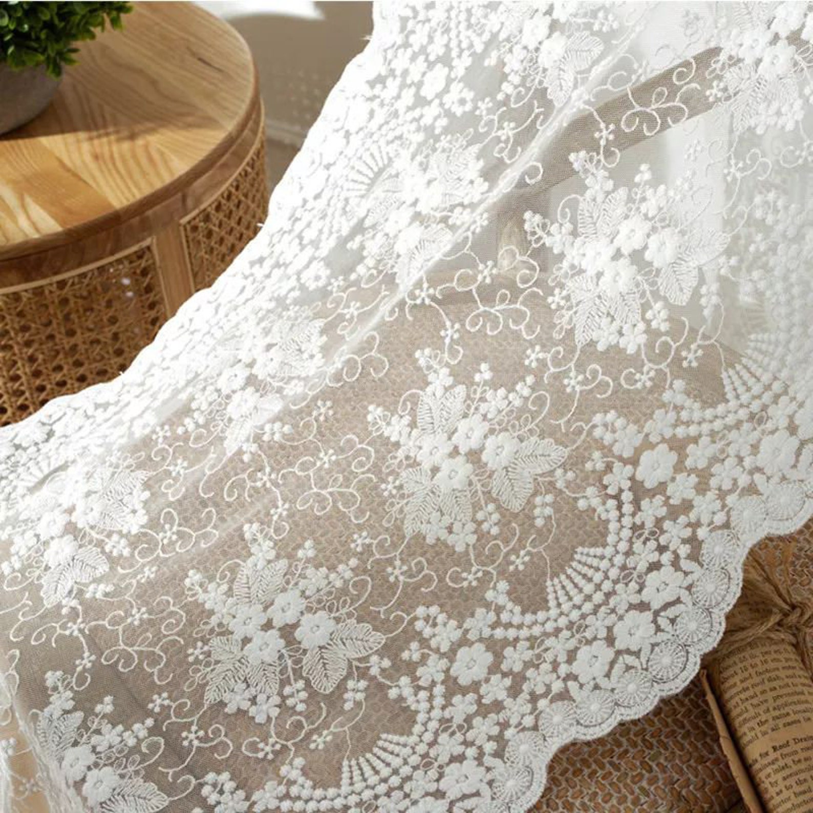 French Lace Wedding Table Runner Custom Size Table Runner Etsy