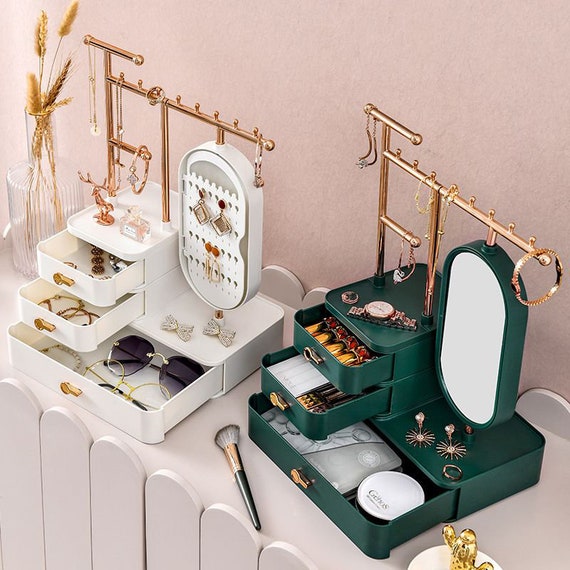 Rotating Storage Makeup Box Cosmetic Organizer Jewelry Organizer