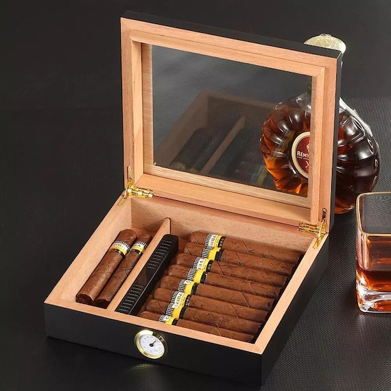 Cigar Hygrometer Round Hygrometer for Cigar Humidor Cigar Box/Cigar Cabinet  1.5 inch Diameter Gold 