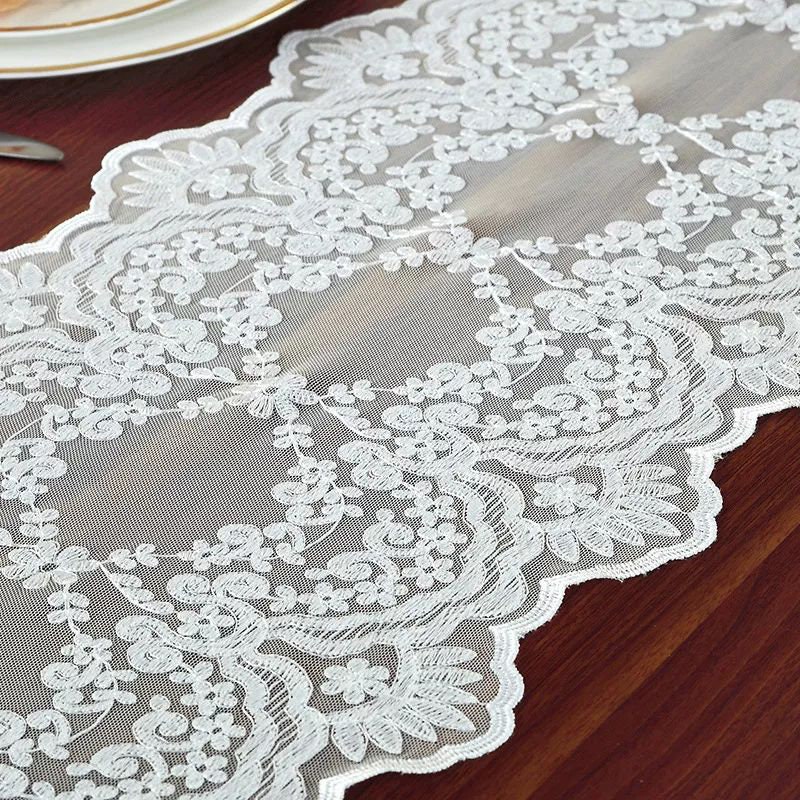 White Lace Wedding Table Runner Custom Size Table Runner Etsy