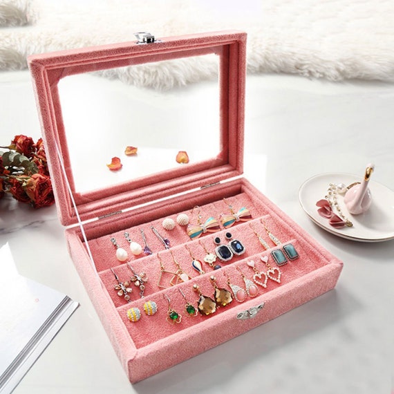 Fashion Velet Jewelry Display Organizer Box Tray Holder Ring Earring  Bracelet Jewelry Storage Case Casket Gift Box