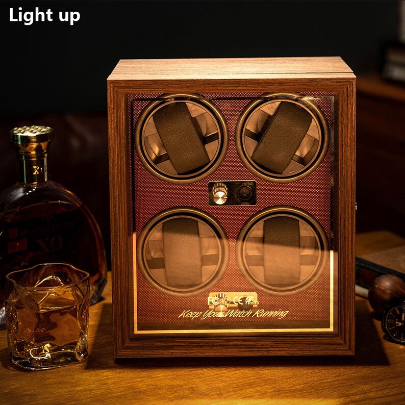 Personalized Name Watch Winders Box Rotator Watch Holder Wood Etsy