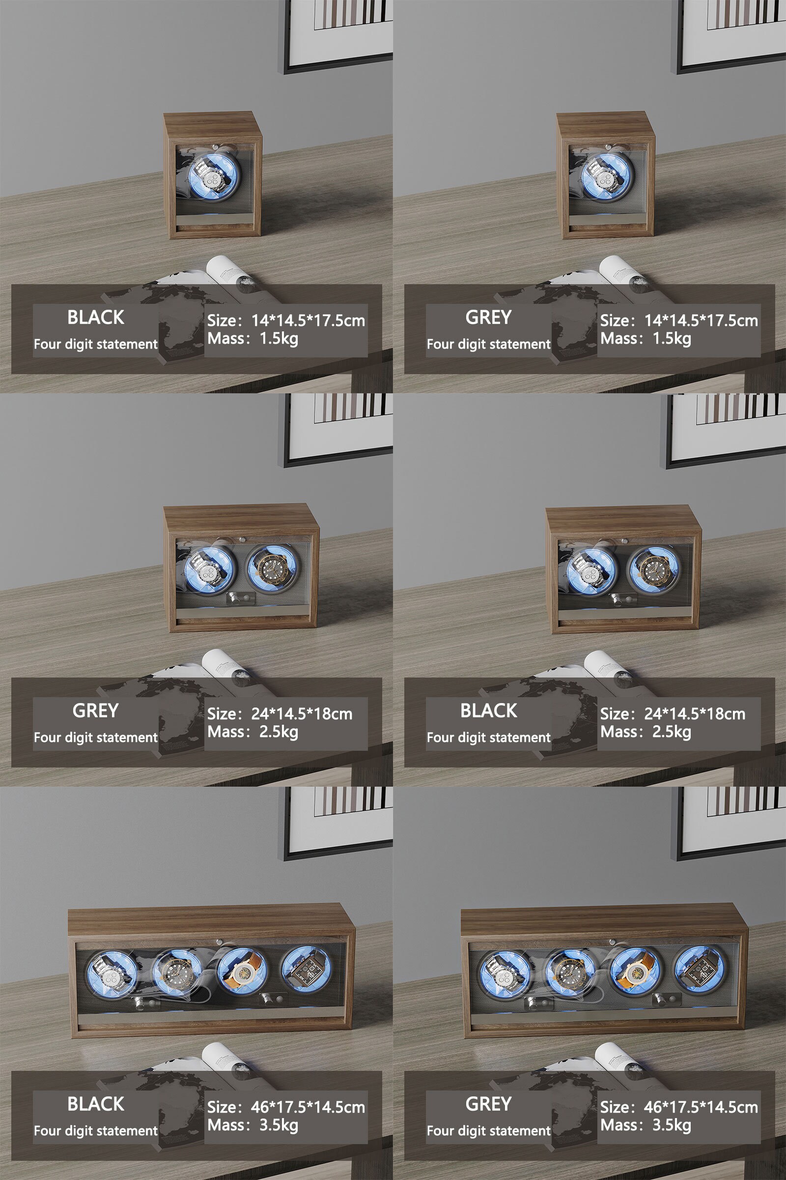 Personalized Name Automatic Watch Winder Mechanical Rotation Etsy