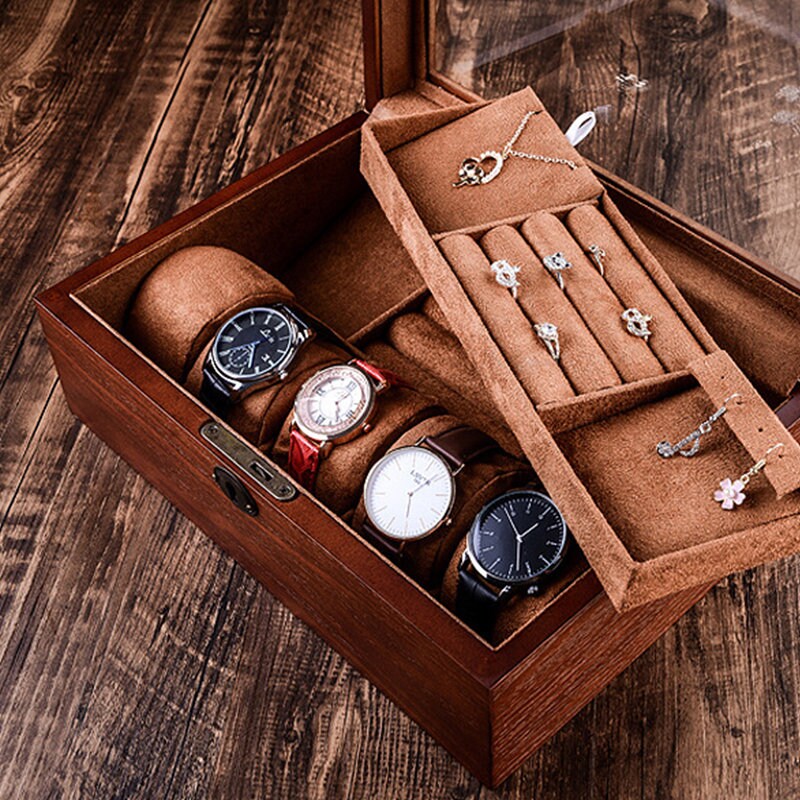 Personalized Large Wood Jewelry Gift Box Velvet Interior Etsy