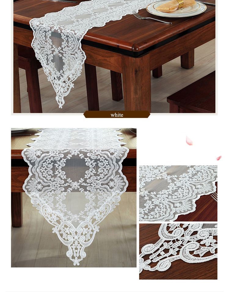 White Lace Wedding Table Runner Custom Size Table Runner Etsy
