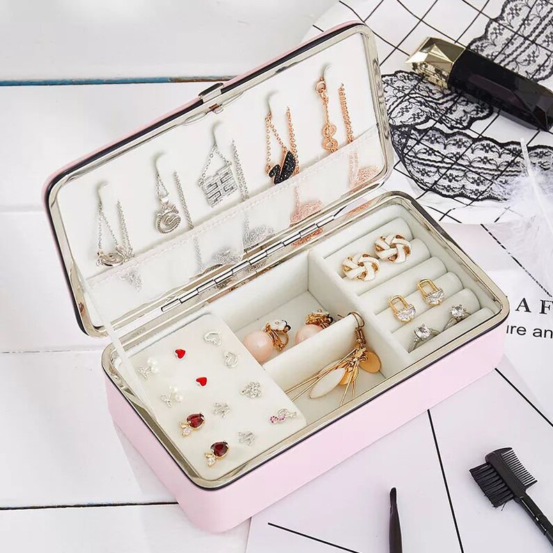 Portable Korean Jewelry Box Customized Name Jewelry Cases Etsy