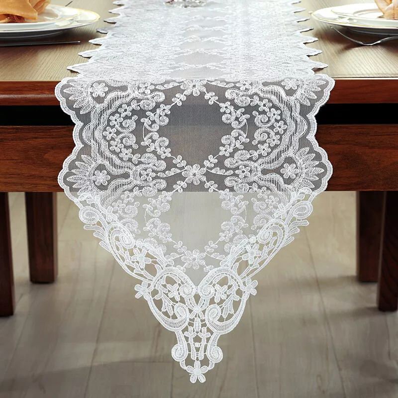 White Lace Wedding Table Runner Custom Size Table Runner Etsy