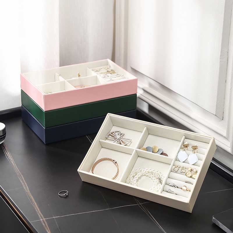  Jewelry Box for Women Girls, Fancy Leather Jewelry Holder  Organizer Storage Case with Two Layers Display for Earrings Bracelets Rings  Watches -Black : Clothing, Shoes & Jewelry