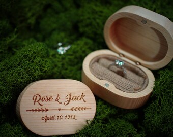 Personalized Name Wedding Box Custom Ring Bearer Box Personalized Wedding Box Wooden Ring Holder Box Rustic Wedding Custom Initials & Date