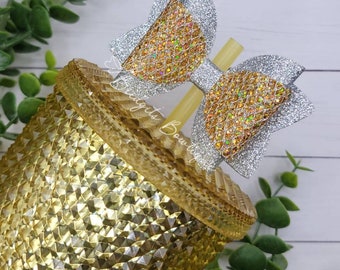 Gold Glitter Tumbler — White Confetti Box