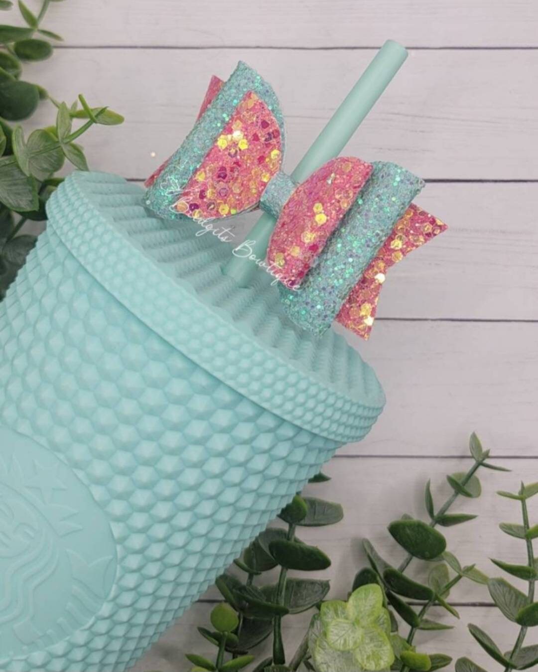 Glitter Bow Straw Toppers for Tumbler, Stanley Tumbler accessories,  Starbucks Tumbler Straw Accessories,Cheerleader Bow Tumbler Accessory