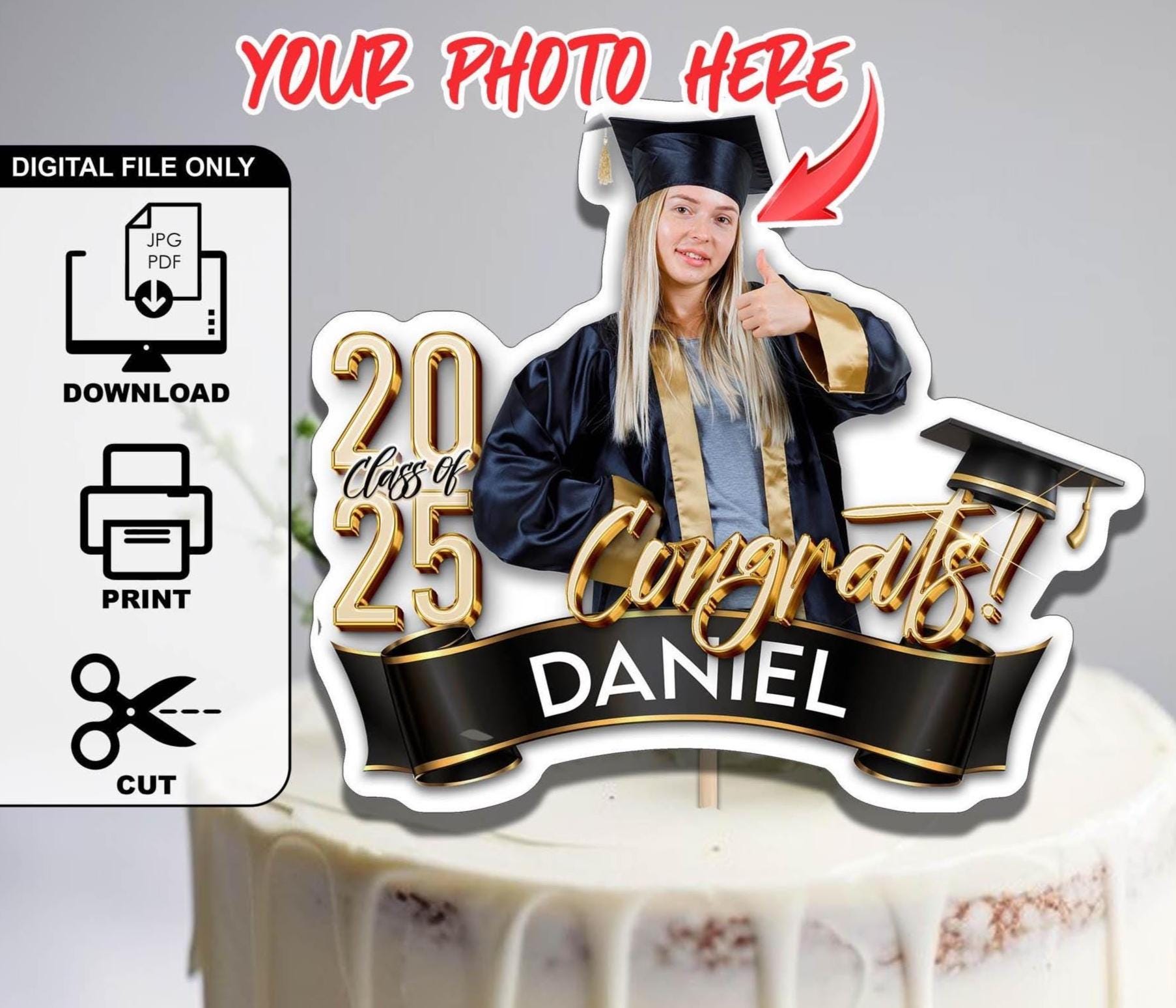 Para pastel de graduación - Etsy México, image size:1806x1548