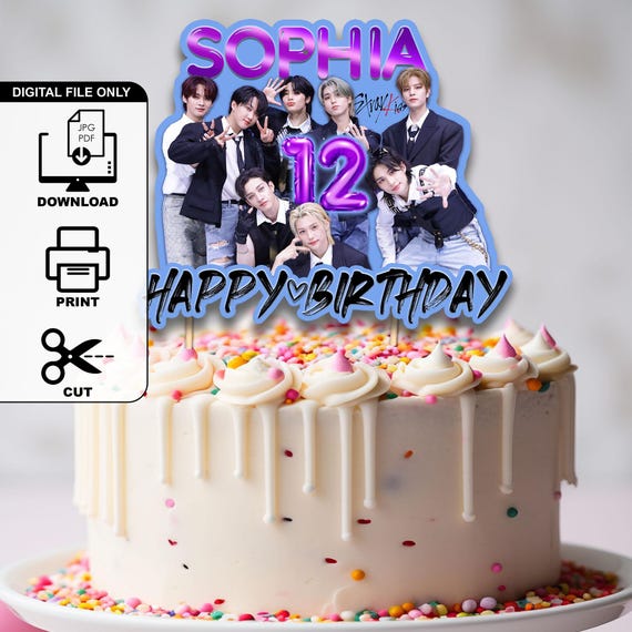 Stray Kids Birthday Cake Topper Decoration Digital Download