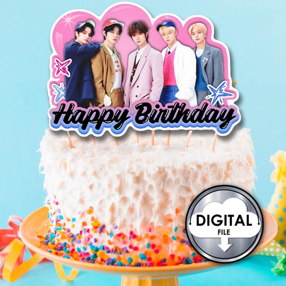 DIY Kpop TXT Tomorrow X Together Birthday Cake Decoration
