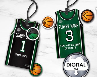 Bedankkaartjes basketbalshirt, verjaardagsfeestje team (digitale download)
