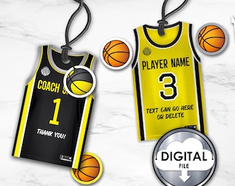 Bedankkaartjes basketbalshirt, verjaardagsfeestje team (digitale download)