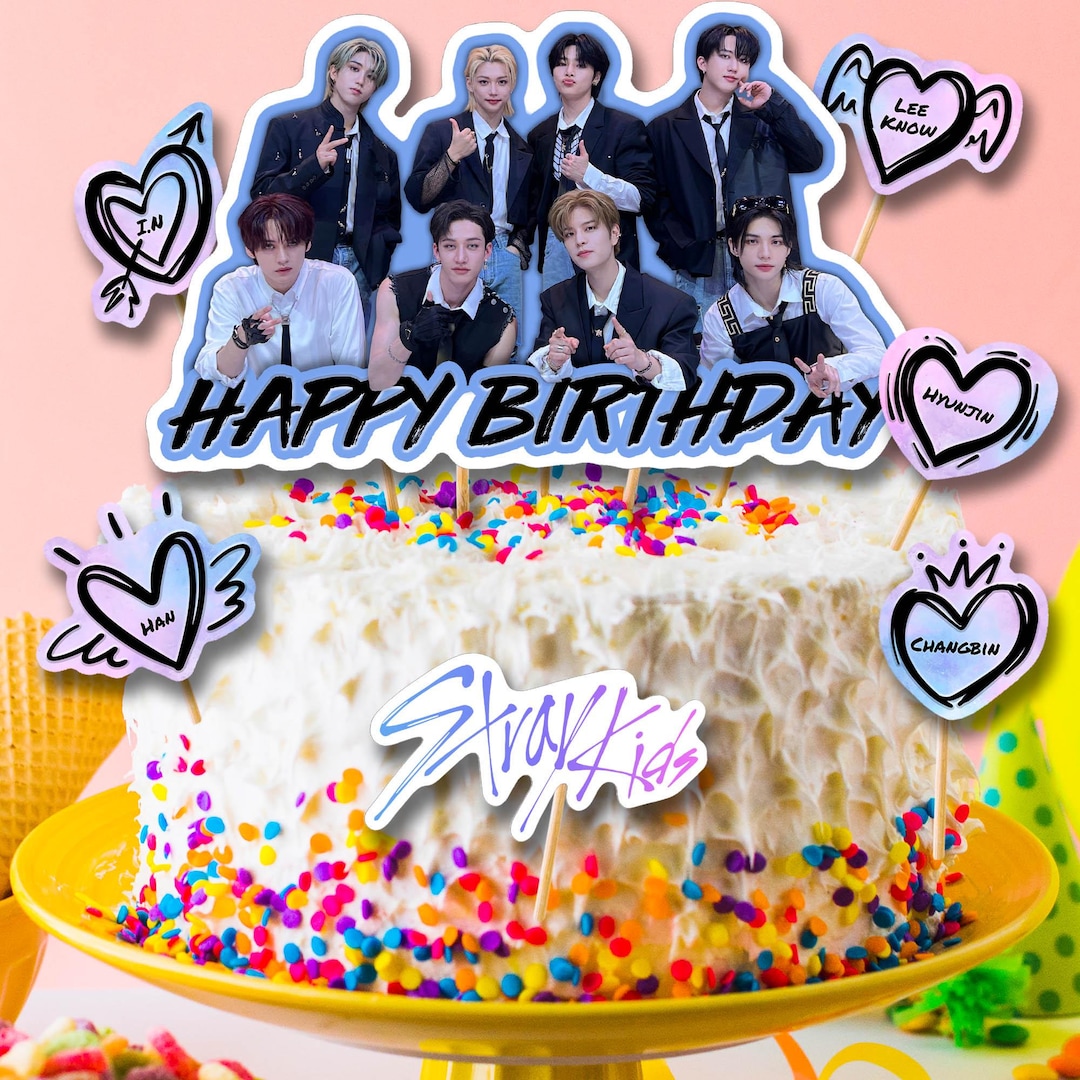 DIY Kpop Stray Kids Birthday Cake Decoration Topper Instant Digital  Download Printable Customizable A5WC5 Kids Party - Etsy Norway, image size:1080x1080