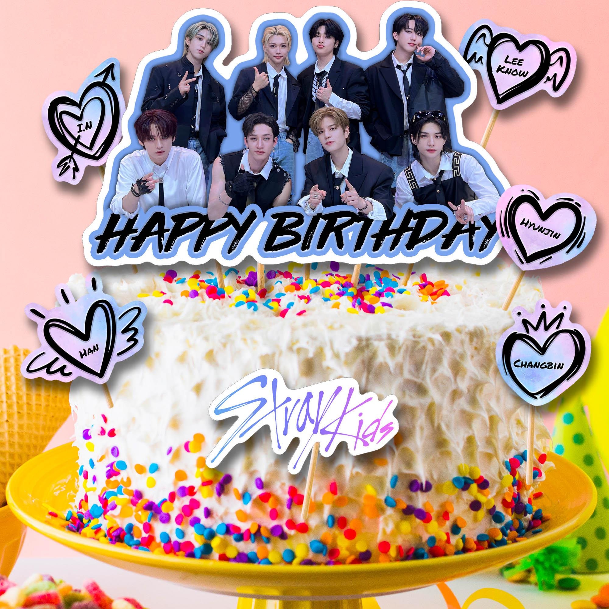 DIY Kpop Stray Kids Birthday Cake Decoration Topper Instant