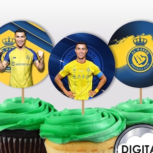 Printable Cupcake Toppers Soccer Football Ronaldo Birthday Party Favor Tags, Futbol Soccer Team, Instant Download DIY 4WLTZ6