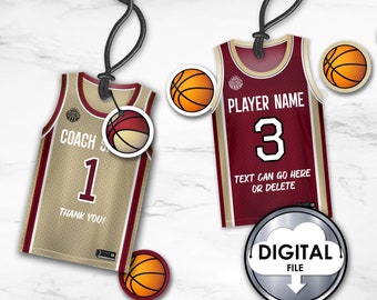 Bedankkaartjes basketbalshirt, verjaardagsfeestje team (digitale download)