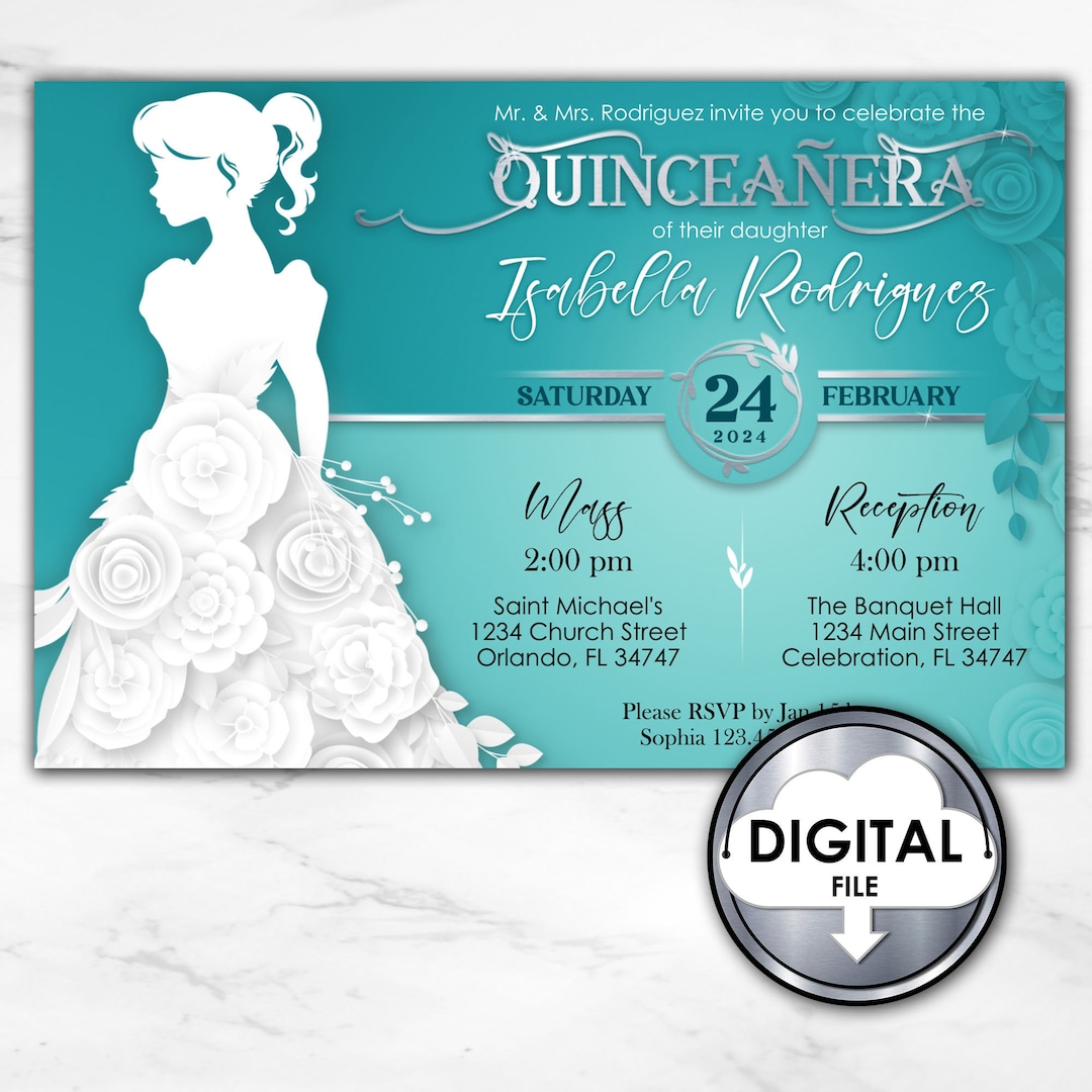 Editable Quinceañera Mis Quince 15 Anos Princess Birthday Etsy