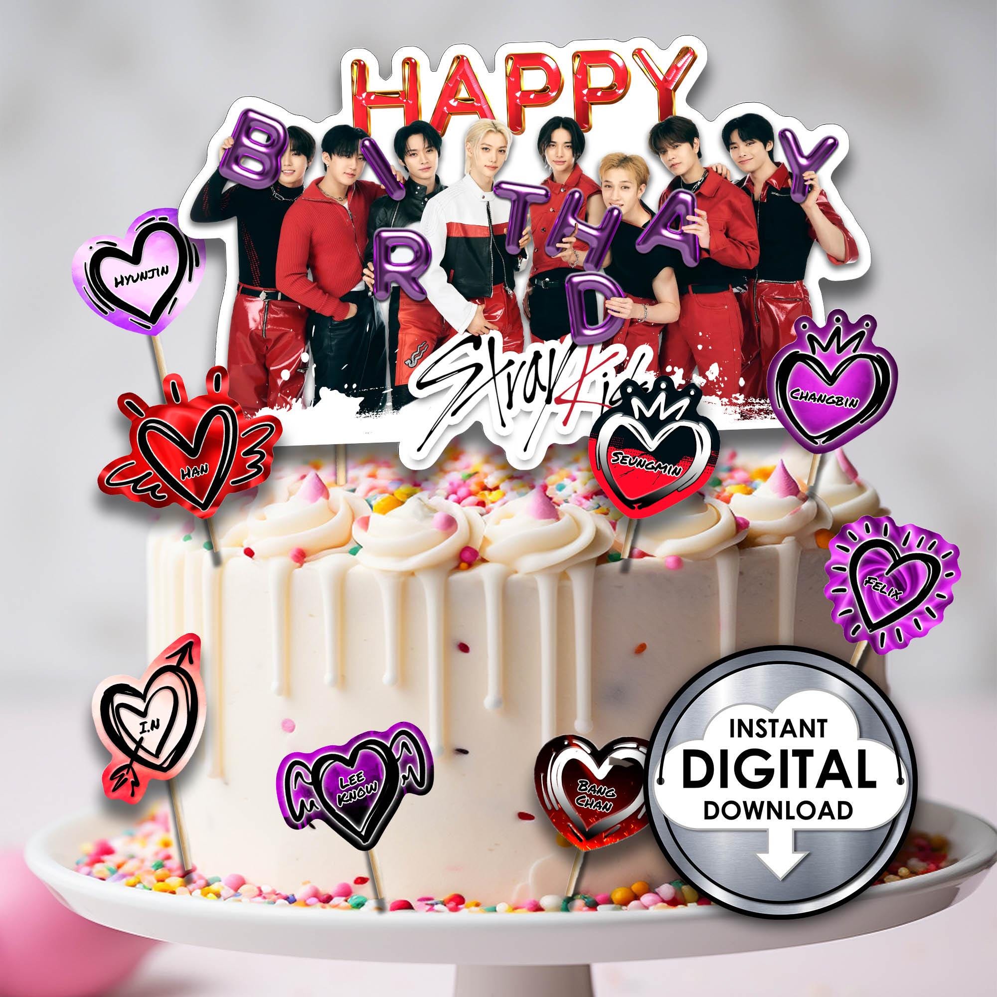 Stray Kids Birthday Cake Topper, Kpop DIY Party Decoration
