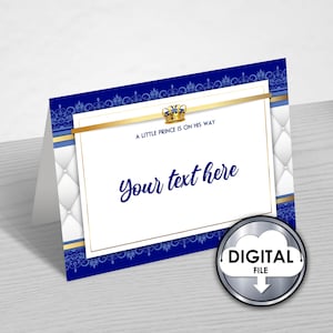 Carteles de mesa personalizables para Baby Shower del Principito, tarjetas de tienda en blanco, azul real y dorado, 5,5x8,5 - ZM3ZTC