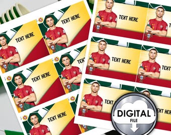 Spersonalizowane etykiety piłkarskie Portugalia Cristiano Ronaldo Tagi na upominki Urodziny Puchar Świata do druku cyfrowego Drużyna piłkarska 4WLTZ6