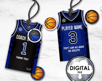 Bedankkaartjes basketbalshirt, verjaardagsfeestje team (digitale download)